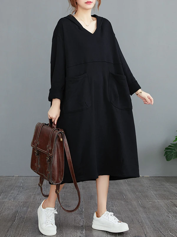 هوديي فضفاض مناسب للخريف والشتاء طويل من القطن الخالص كاجوال مقاس كبير مع كيتس كبيرة وصل حديثًا للخريف والشتاء #3