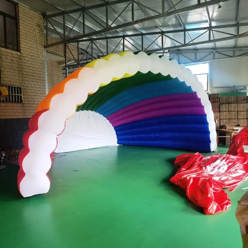 Colorful Rainbow Inflatable Stage Cover Tent Outdoor Events Shell Dome Canopy Rainproof Air Marquee Structure For Music Festival