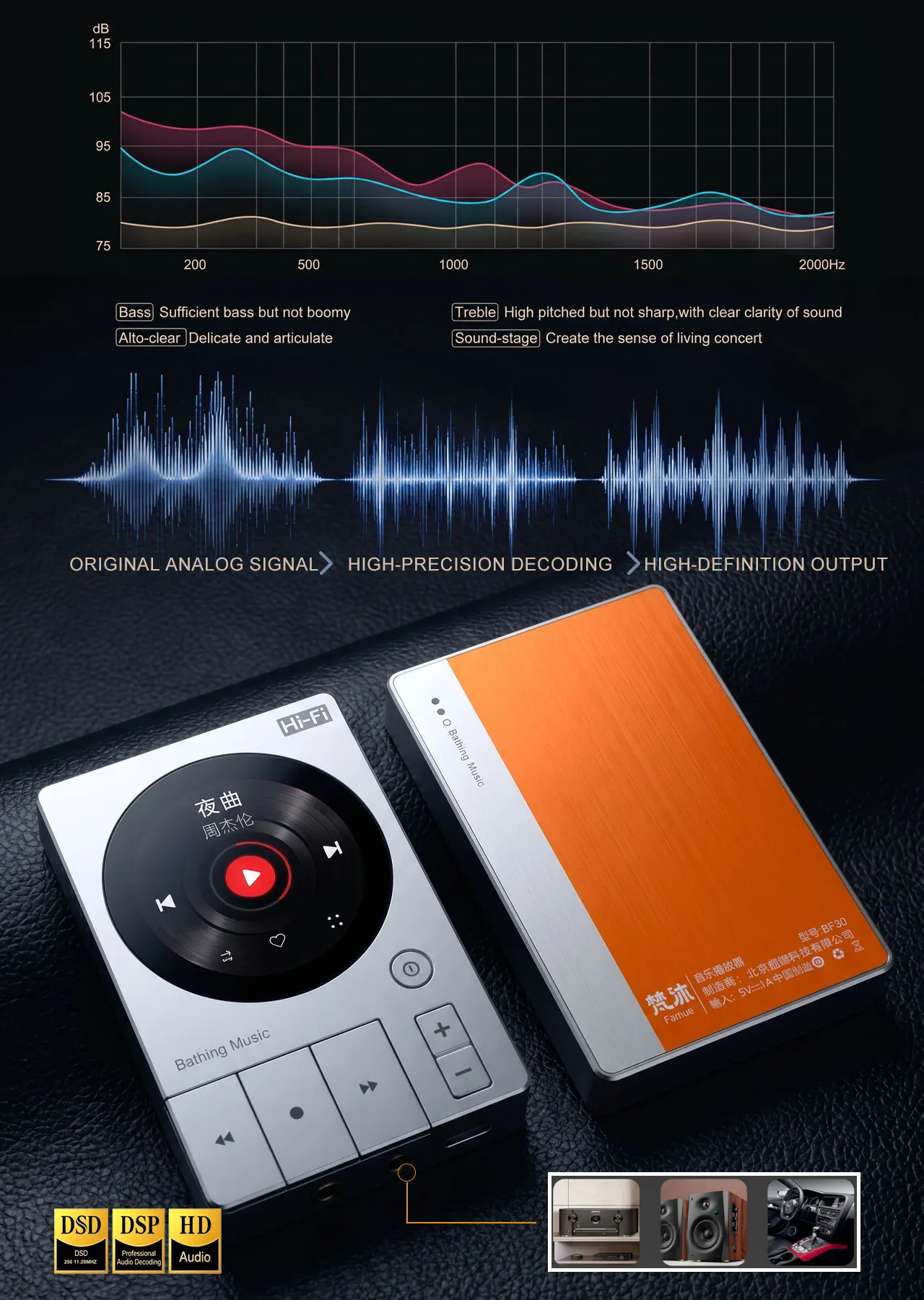 HiFi-Musik-MP3-Player Bluetooth 5.3 Verlustfreier MP3 FLAC APE DSD256 DAC 1,5" IPS-Touchscreen OTG-Funktion Tragbarer Walkman ES9018 – Detail 3