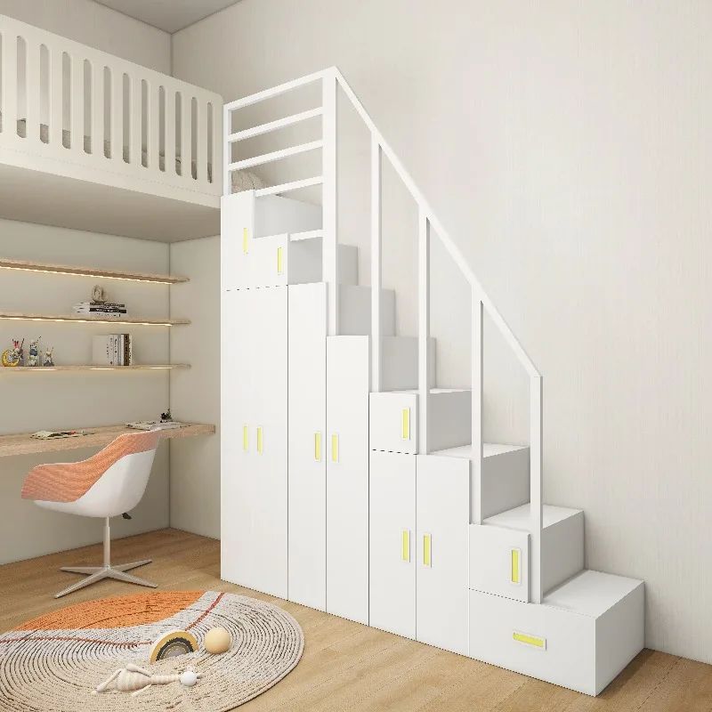 원목 계단 수납장 단품 판매 이층 침대 다락방 계단 수납장 가정용 서랍장 수납 등반 계단 수납장 맞춤형 사다리