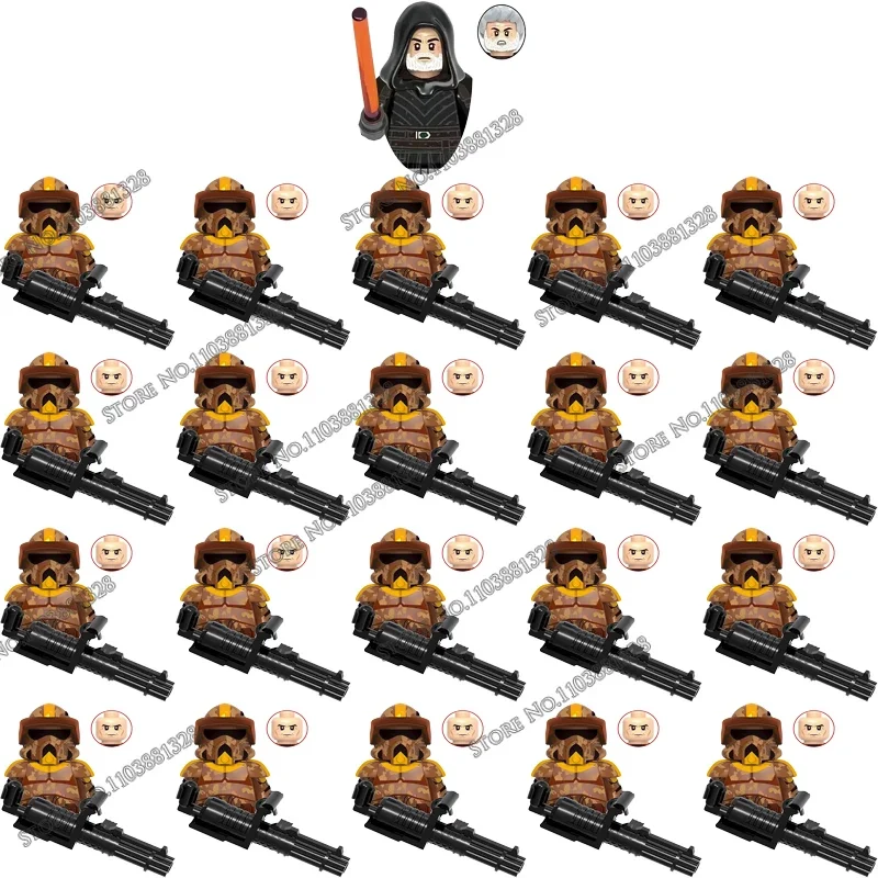 

Star Wars Minifigure 21pcs/Set 501st Clone Trooper Building Blocks Set Captain Vaughn Figurines Wrecker Bricks Toys