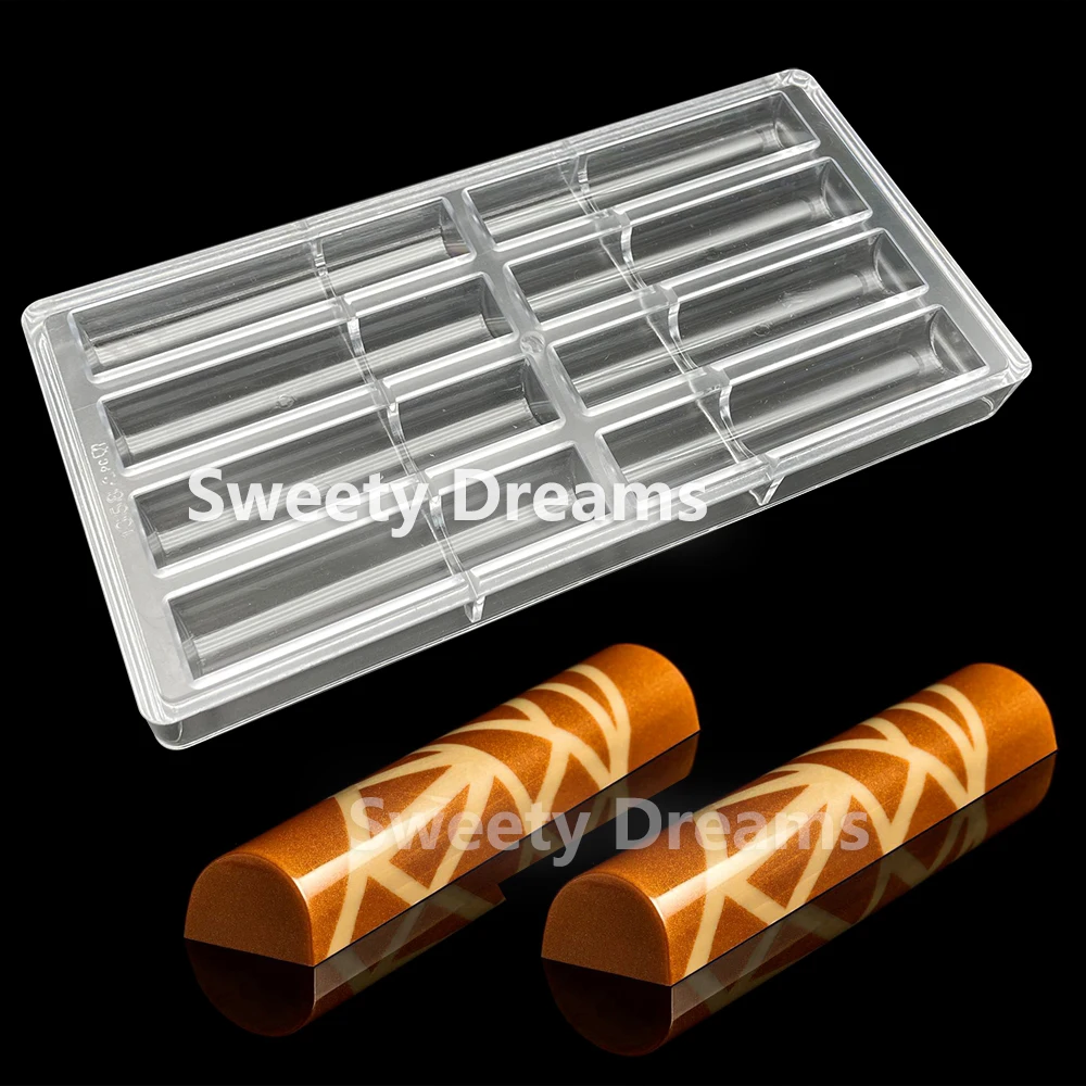 8 Cavity Plastic Mould Candy Long Strip Candy Molds  Polycarbonate Chocolate Bar Molds Tray Chocolate Candy Pastry Tool