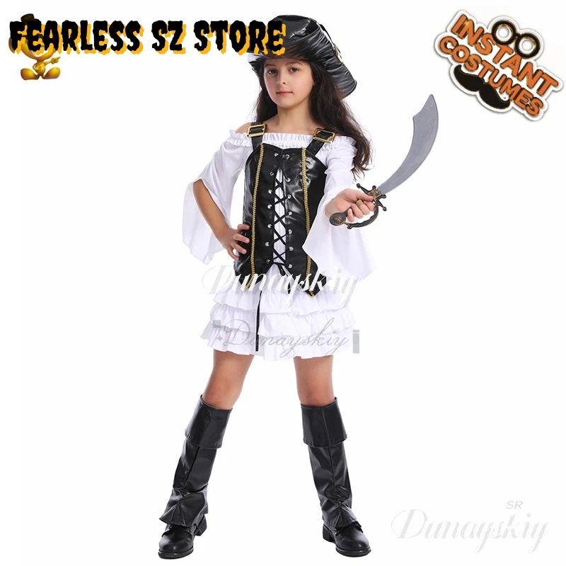 

Реквизит для розыгрыша на Хэллоуин, пиратская вечеринка, косплей, 코스프레, детский пиратский ролевой костюм для маленьких девочек, карнавальный костюм