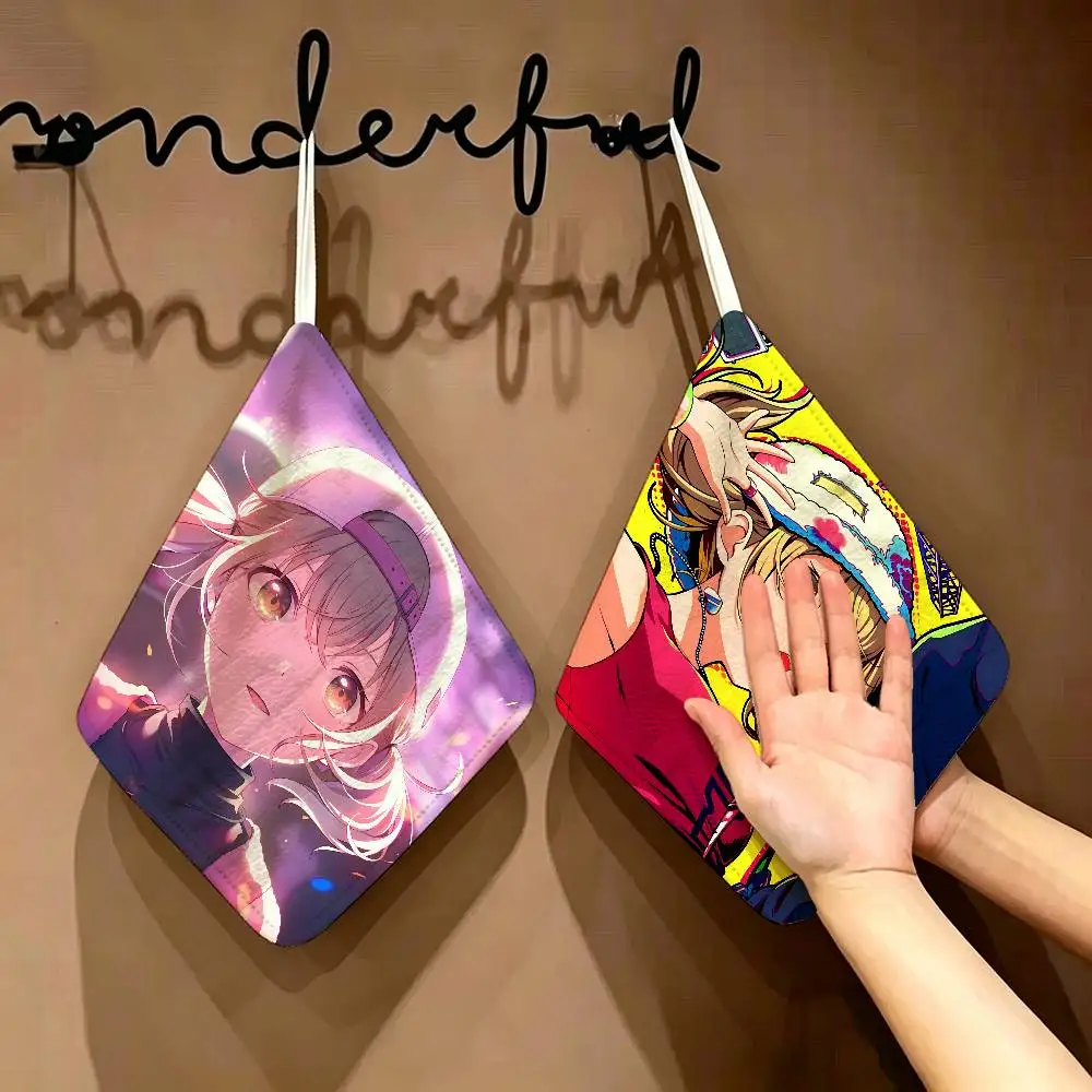 Cartoon Vivid BAD SQUAD Azusawa Kohane Reusable Hanging Kitchen Towel, Polyester Cotton Soft Fabric for Office Home Daily Life