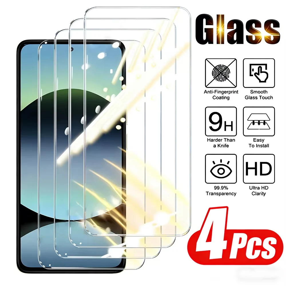 1-4Pcs Full Cover Screen Protector For Xiaomi Redmi Note 14 15 Pro 12 10 13 14C 15C 13C 11 Pro Plus 14R 12R 14S 10S 9S K70 Glass