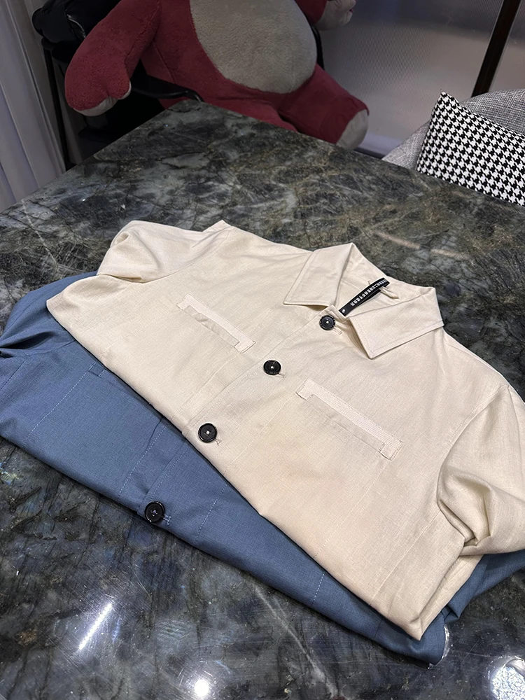 

Мужское пальто из льняно-хлопковой смеси: гладкое, комфортное, повседневное, высококачественное, классическое, с длинными рукавами, для весны и лета