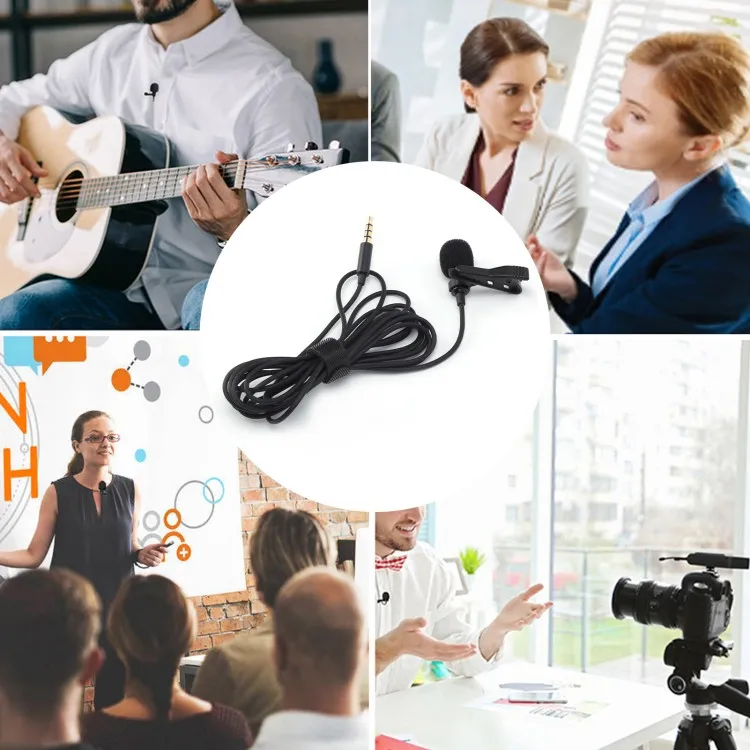Clipe de microfone de lapela com fio no microfone de lapela mini portátil com redução de ruído para transmissão
