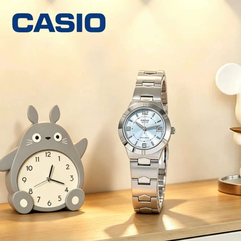 Elegant Gift‑ready Ladies Quartz Wristwatch Casio LTP‑1241D Stainless‑Steel 30‑Meter Water‑Resistant Date‑showing Wrist Watch