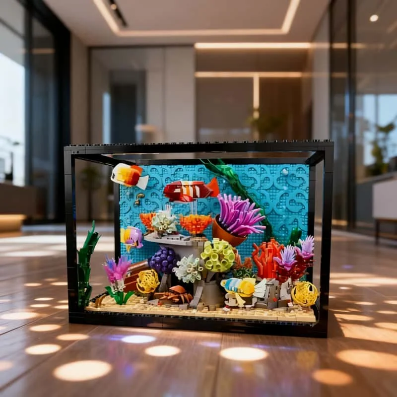 

Новые игрушечные строительные блоки, модель тропического аквариума с рыбками, морскими животными, 4154 детали, в сборе, подарки на Рождество, день рождения, праздники