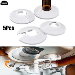 5Pcs Radiator Pipe Collars Shower Faucet Angle Valve Pipe Decorative Cover Snap-on Plastic Rings Spout Guards For Drainage Pipes