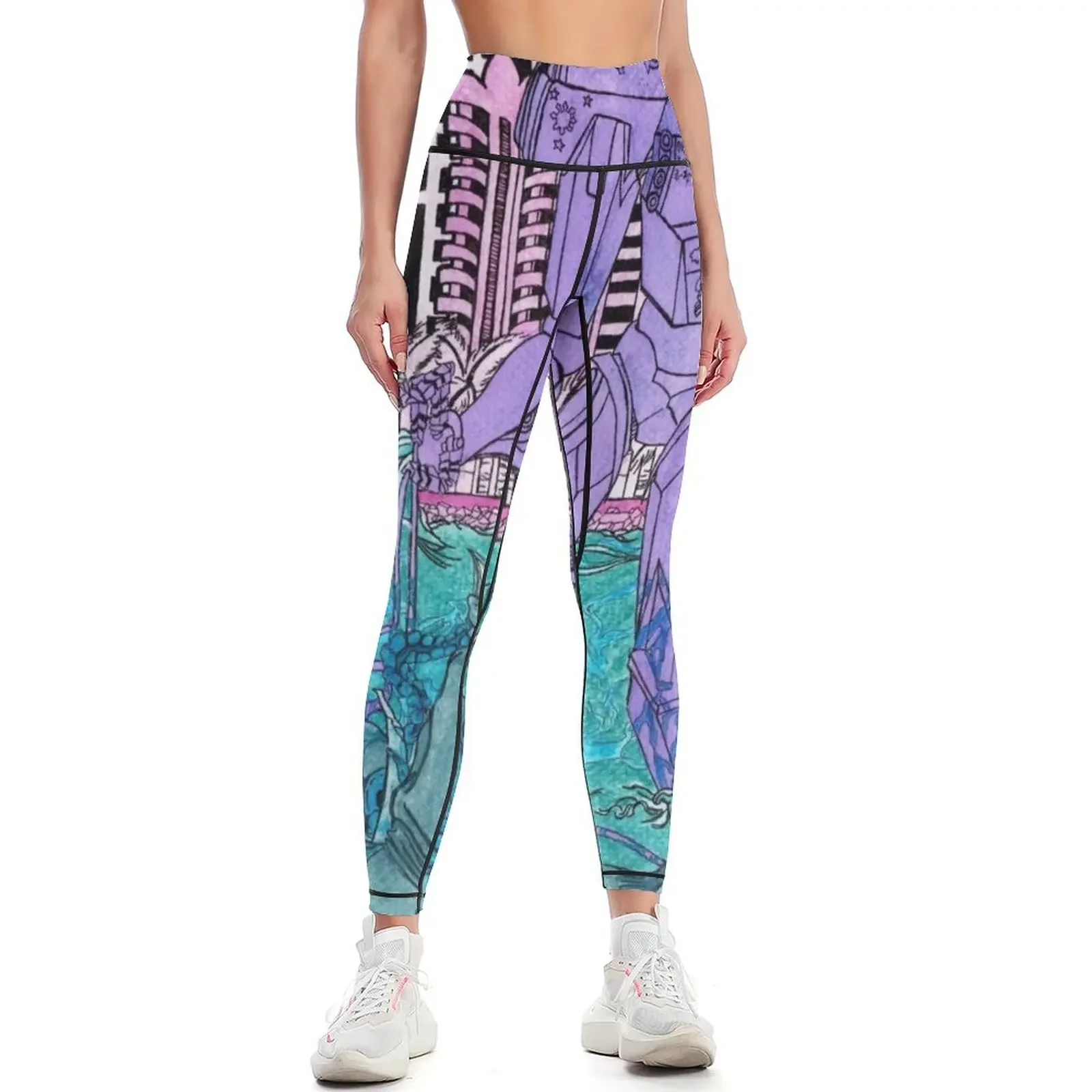 

Manila Bay Blues Leggings Clothing fitness sporty woman push up for physical Fitness woman Womens Leggings