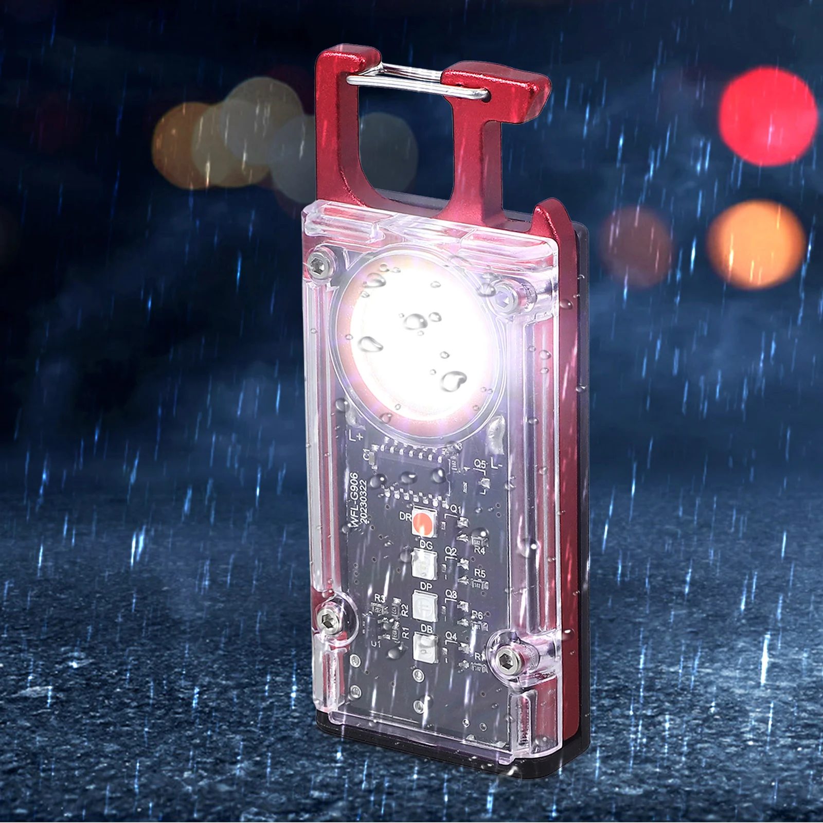 

Mini Keychain Light Type C Rechargeable Red Camping Car Repair Cob Flashlight Metal Clip Bright Portable H Pocket Travel Small