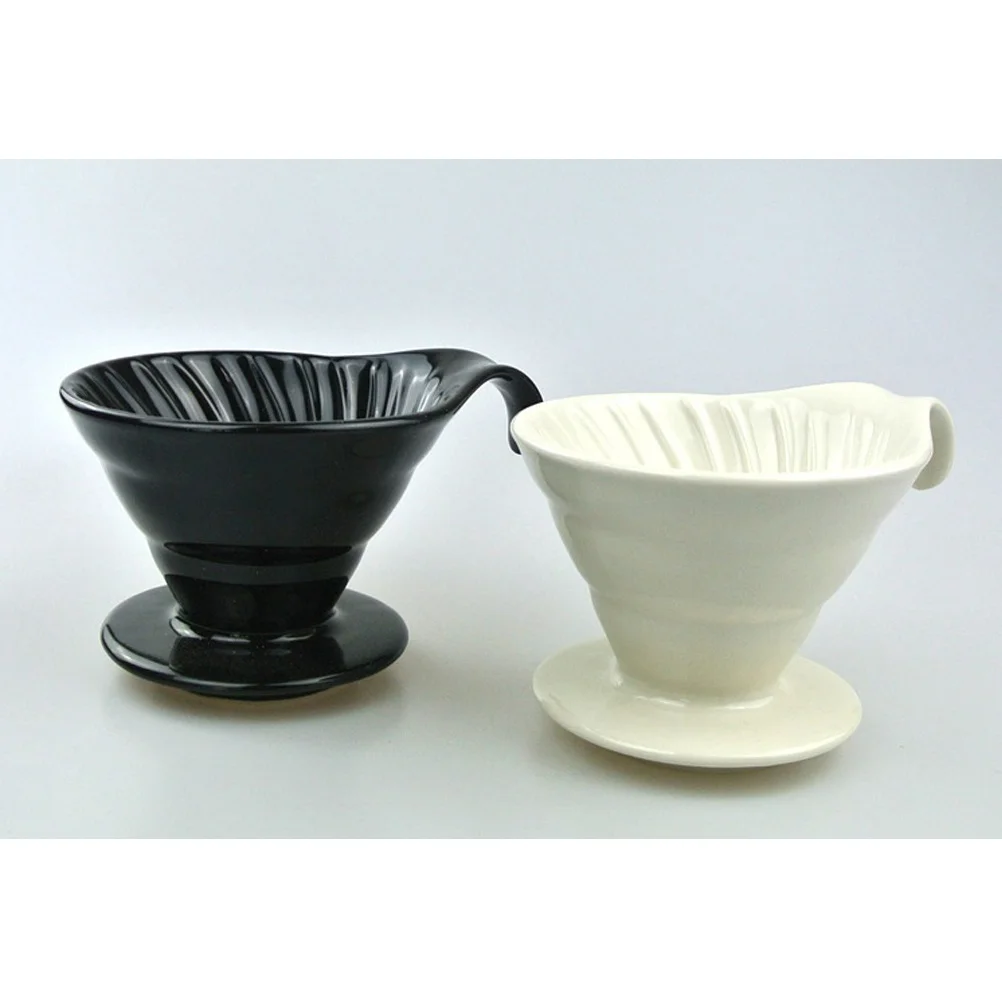 

Ceramic Coffee Cup Beige Paper Filter V-Type Coffee Dripper Reusable Easy Clean Fast Brewing for Home Office