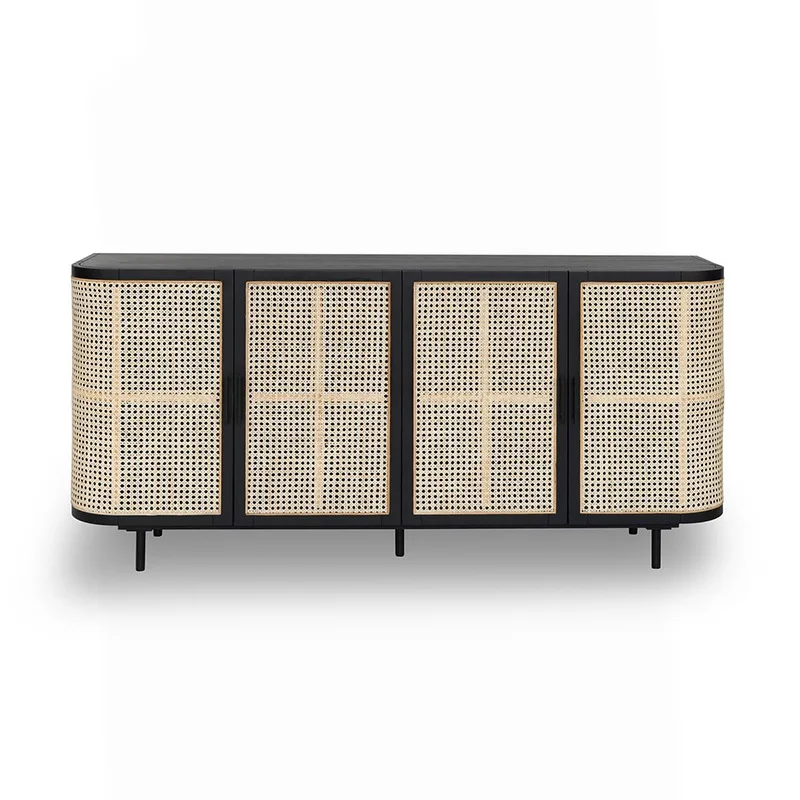 Cx solid wood retro homestay rattan characteristic storage, entrance entrance cabinet