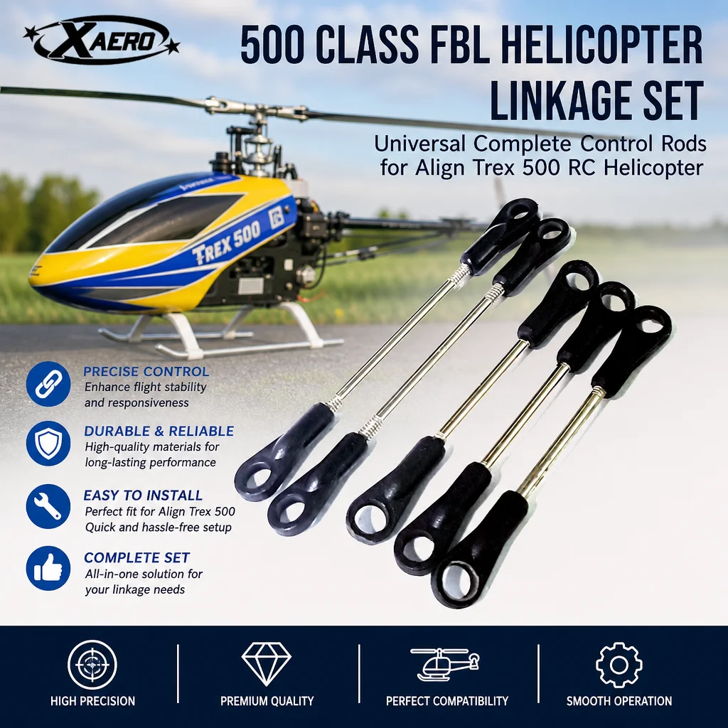 XAERO 500 Class FBL Helicopter Linkage Set Universal Complete Control Rods for Align Trex 500 RC Helicopter