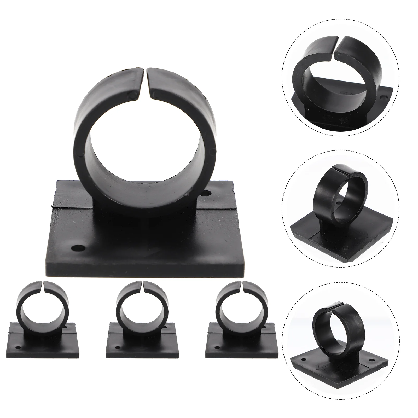 4 Pcs Microphones Hook Wireless Holder Accessory Small Stand Clip Universal Black Logo Flag Station Clips