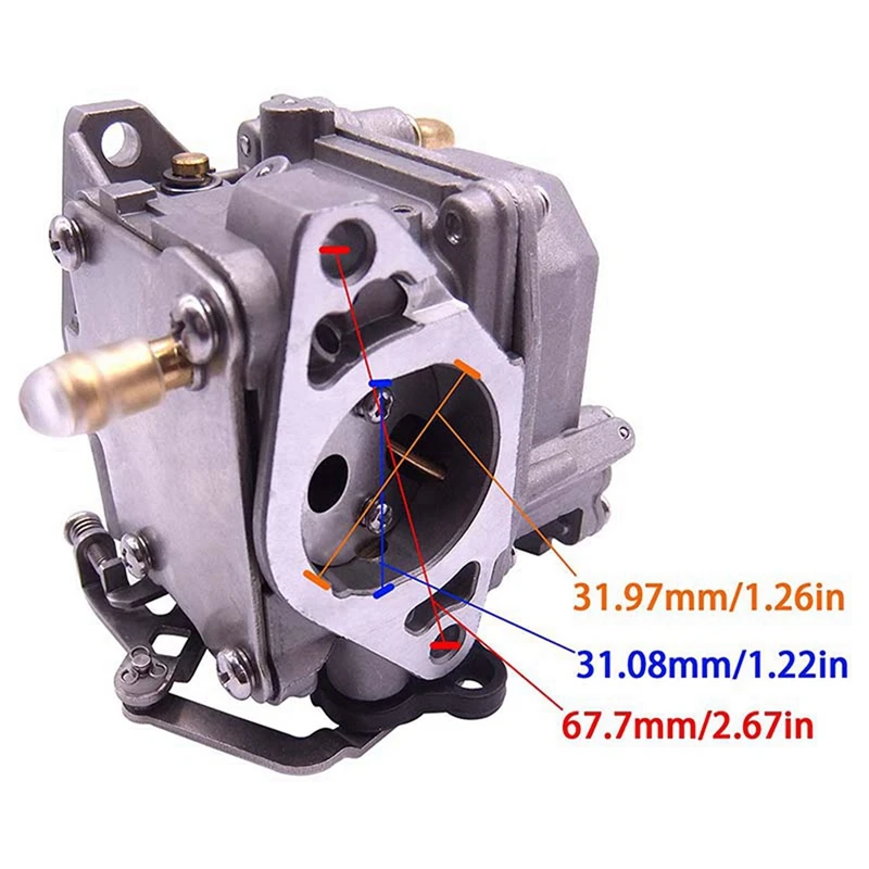 Barco Motor 8M0129551 Conjunto do Carburador para Mercury Mariner, 4-Stroke Motor de Popa, 15HP 20HP, Modelo Tiller, 2 Pcs