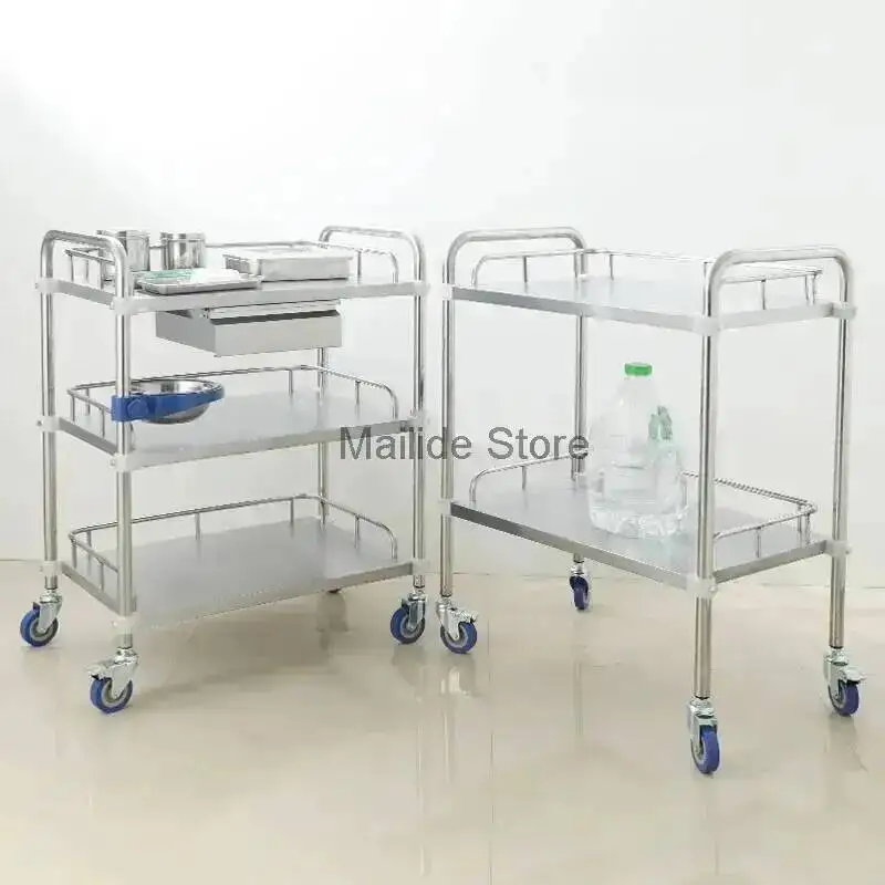 

Salon Steel Beauty Stainless Modern Trolleys Salon Medical Tool Trolley Creative Salon Furniture Hospital Mobile Storage Trolley