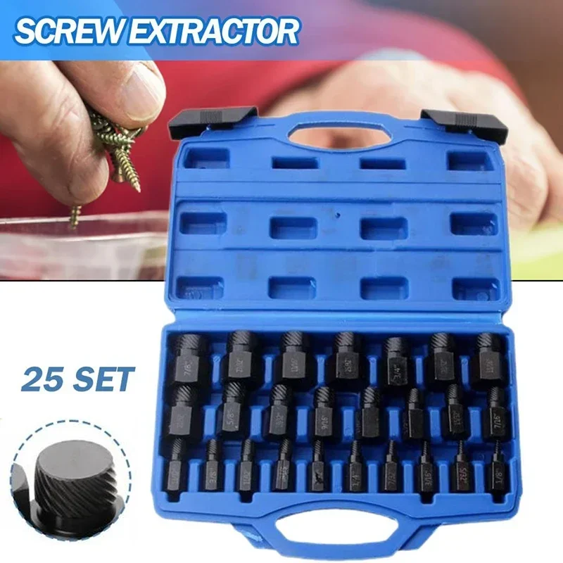 10/25pcs Screw & Bolt Extractor Set Screw Extractor Remover Broken Bolt Remover Tools