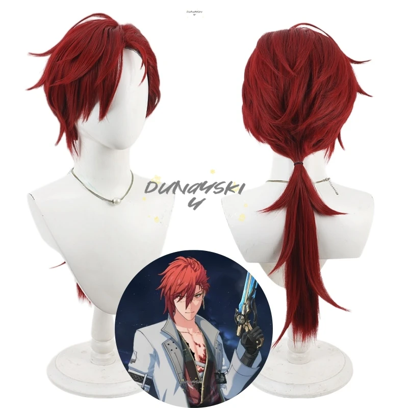 

Mortefi Long Red Cosplay Wig Wuthering Waves Game Role Play Hair Prop Halloween Party for Adult