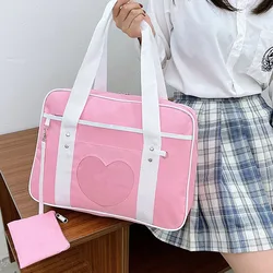 Japońskie Lolita Heart JK School Uniform Bags Fashion Women PU Leather Women Student PU Handbag Cosplay Anime Shoulder Bag