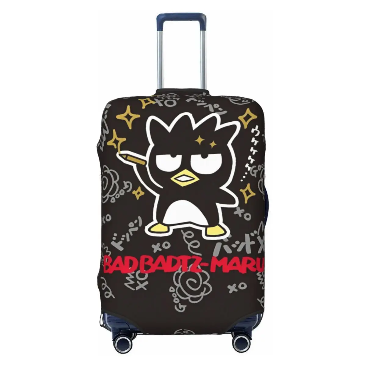 

Cute Badtz-maru Penguin Suitcase Cover Travel Protection Vacation Elastic Luggage Case