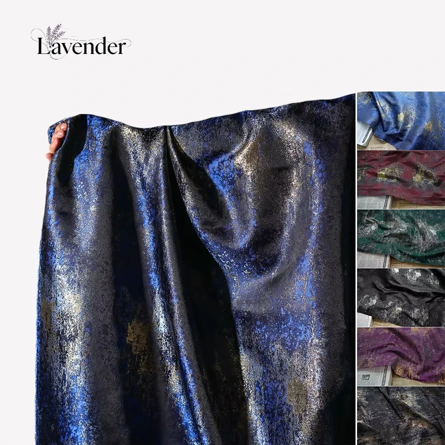 

Vintage creative gold wire gilded texture double-sided jacquard fabric sewing qipao skirt pants clothing designer DIY fabric