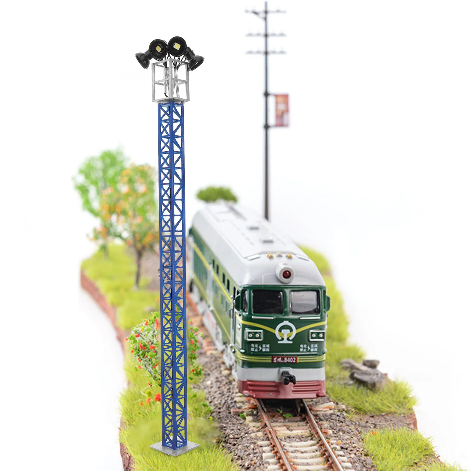 

Trains 2Pcs Railroad Traffic Light Model Railway Operating Lights Miniature Railway Train Lamp Model Luminous Signal Light