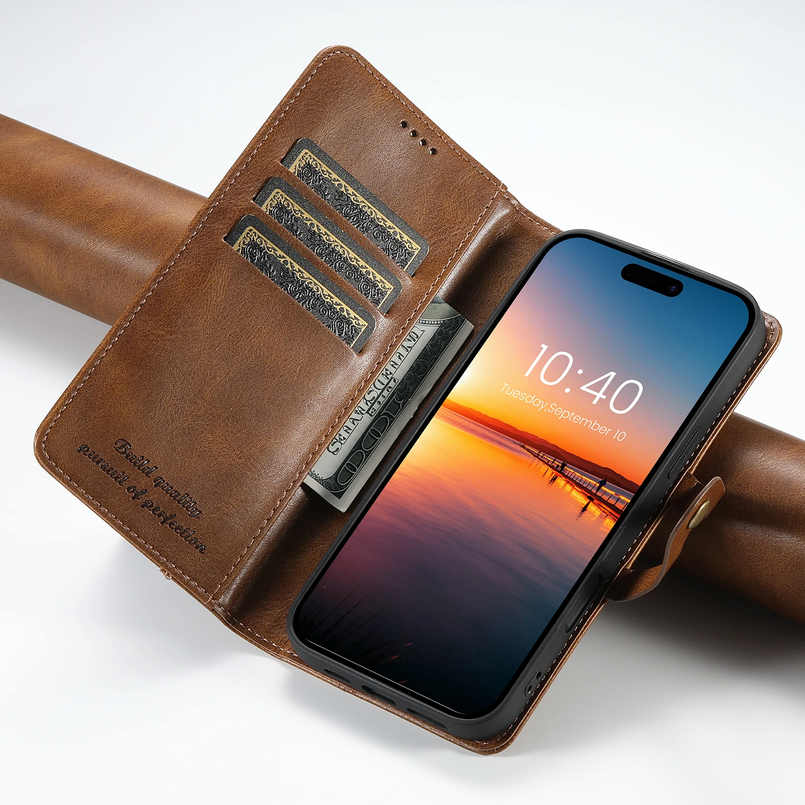 

LANGSIDI Flip Leather Wallet Phone Case for iPhone 16 11 15 Pro Max 14 Plus 12 13 Mini with Magnetic Card Slot Holder Cover L234