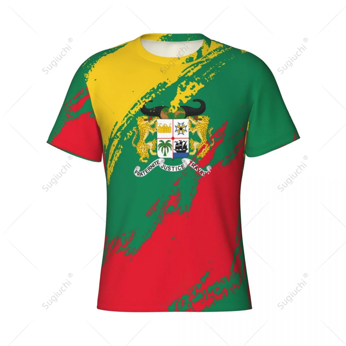Custom Name Nunber Benin Flag Color Men Tight Sports T-shirt Women Tees jersey For Soccer Football Fans
