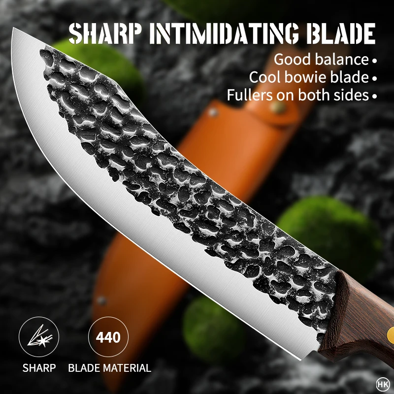 Stainless steel ultra sharp bending fracture knife, suitable for precise cutting, trimming, and peeling by professional butchers