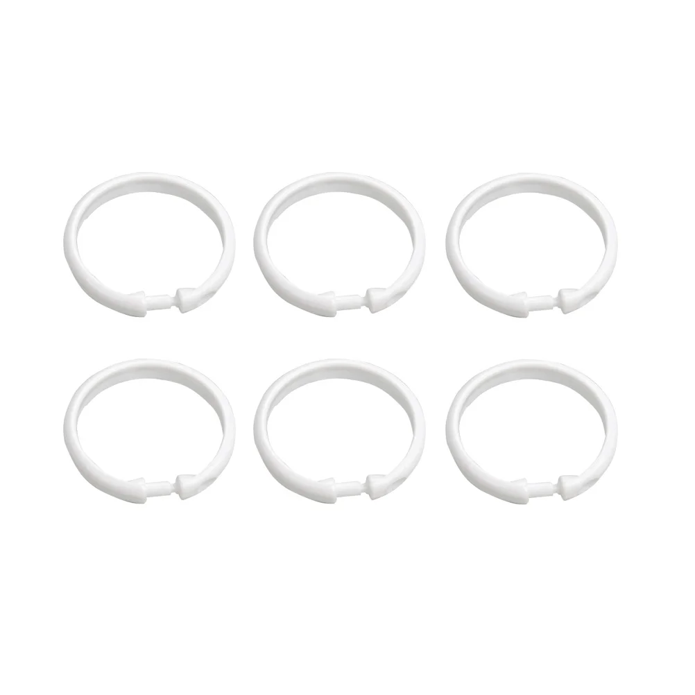 

24pcs Curtain Hooks Plastic Hangers White Rings Lightweight Smooth Glide Bath Drape Loop Bath Drape Rings Clip