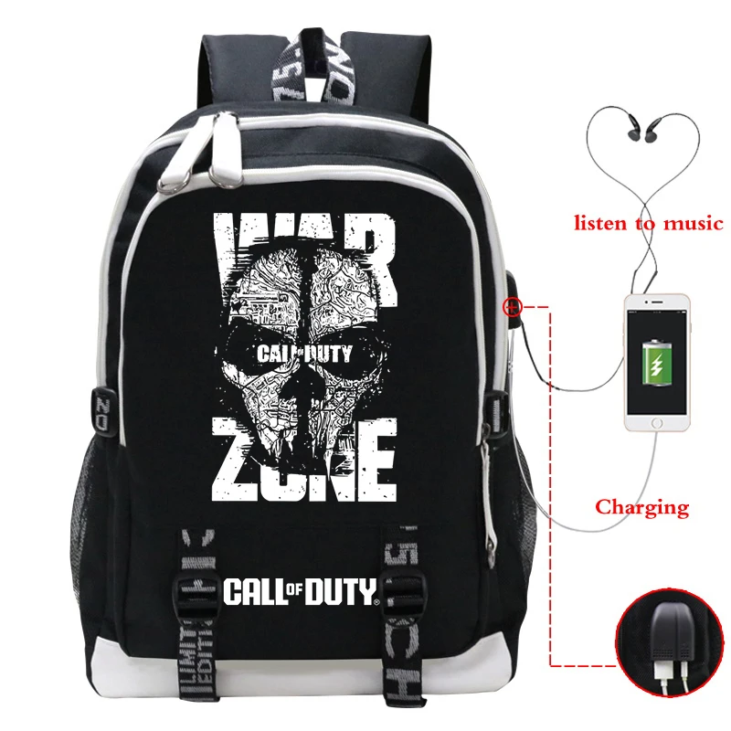 Korean Style Call Of Duty School Backpacks for Teenage Boys Large Usb Charging Student Travel Backpack Schoolbag Laptop Book Bag