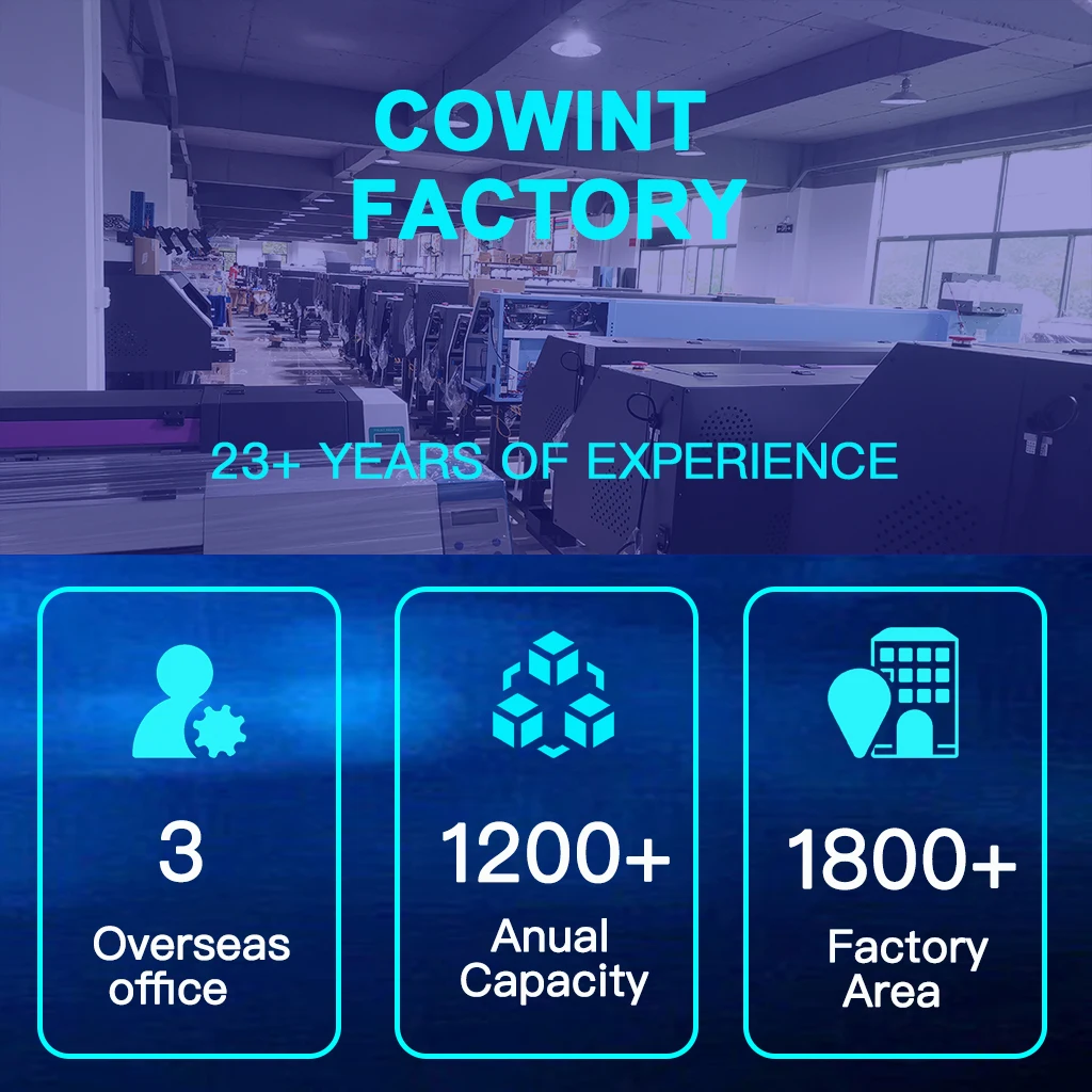 Impressora jato de tinta Cowint A3 com cabeça de impressão XP600 30cm DTF Digital Roupas Transferência de calor Máquina de impressão de camisetas Nova condição