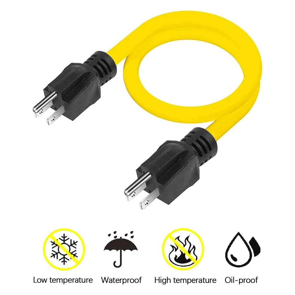 Male Extension Cord, RV & Generator Adapter Cord, 5-15P for Transfer Switch, 12AWG 125V Double Male Extension Cord