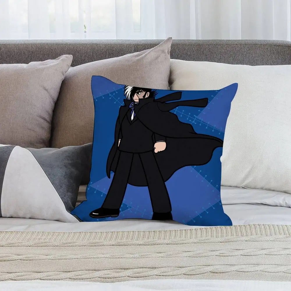 Anime Black Jack Pillow Case Short plush Double-sided Print Square Throw Pillow Covers Sofa Home Cushion Decor