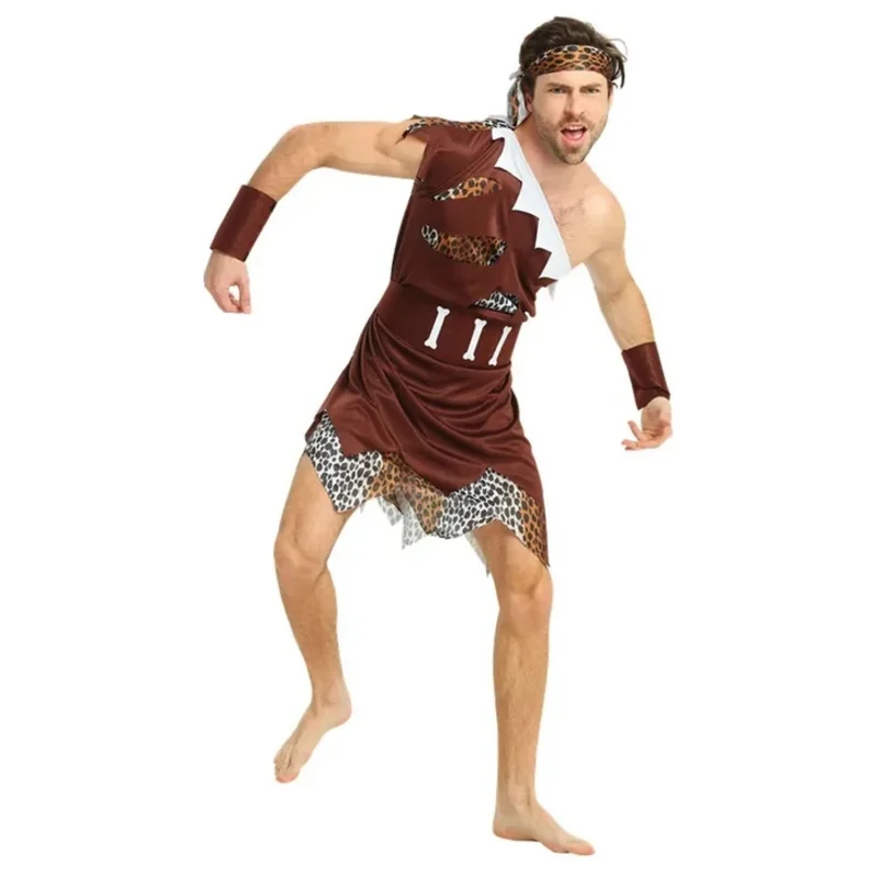 Adult Stone Age Caveman Cavewoman Cosplay Costume Indians Primitive Cosplay for Men Women Purim Halloween Costumes Fancy Dress