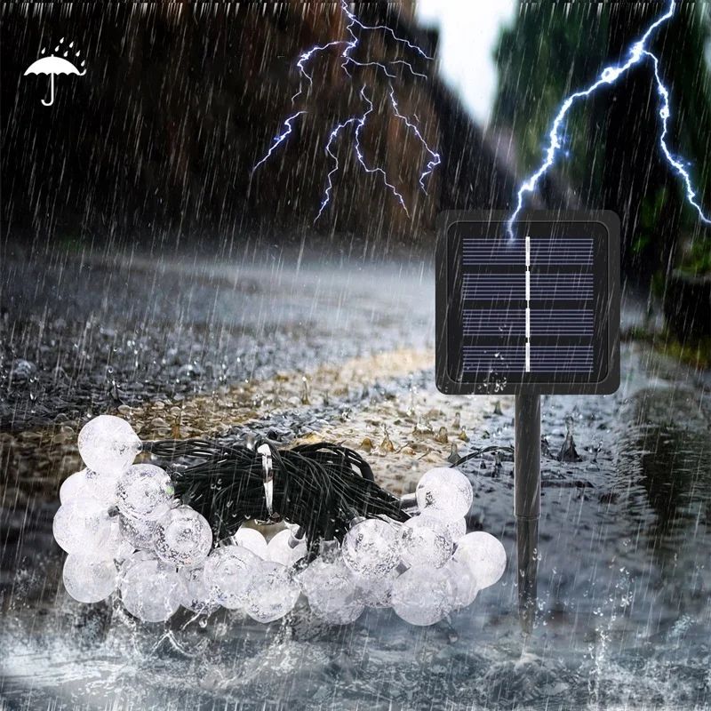 

Outdoor IP65 Waterproof String Fairy Lamps LED Solar Light Crystal Solar Garden Christmas Garlands Decoration