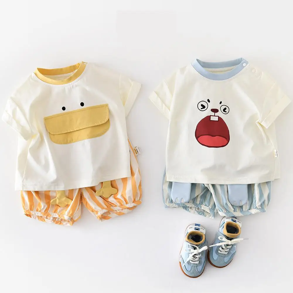 2026 Summer New Baby Short Sleeve T Shirts Infant Girl Cute Cartoon Print Tops Toddler Boys Cotton Tee Fashion Kids Clothes