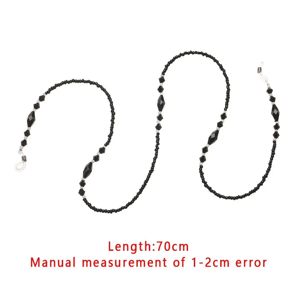 سلسلة نظارات مضادة للانزلاق من حبات الأكريليك السوداء ، حبل نظارات ، إكسسوارات نظارات ، قلادة للرجال والنساء ، الموضة