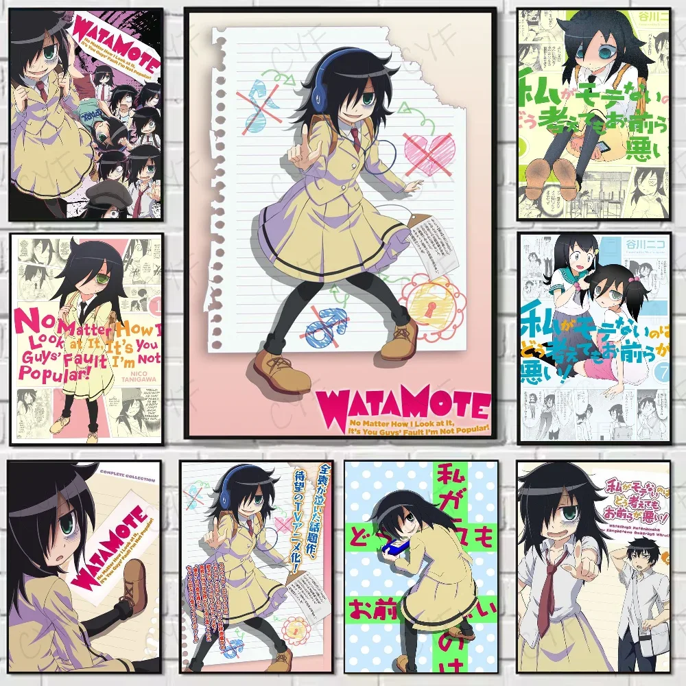 Watamote ‌   Póster de K-Kuroki T-Tomoko, arte de pared de alta calidad para el hogar, oficina, dormitorio, sala de estar, pasillo, Bar, Idea de regalo perfecta