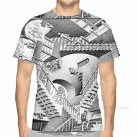 All over print MC Escher(2) men T-Shirt women fashion girl t shirt boy tops tees Short Sleeve tshirts