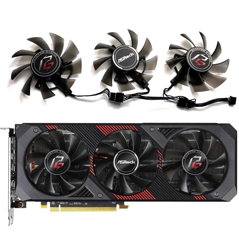 

NEW 75MM 4PIN T128015SH RX 5600 XT GPU Fan，For ASROCK Radeon RX 5600 XT Phantom Gaming D3 Graphics card cooling fan