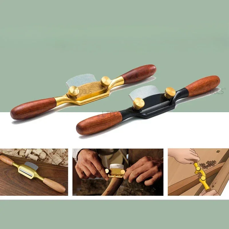 Brass Hand Planer 265mm Flat/Arc Bottom Carpentry Bird Planer Wood Screw Planing Tools Wood Cutting Edge Trimming Manual Plane