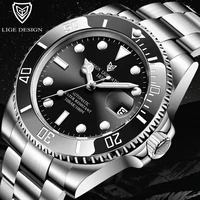 LIGE-Reloj de pulsera para hombre, accesorio Masculino de pulsera resistente al agua con mecanismo automático, complemento deportivo mecánico de Negocios, nuevo