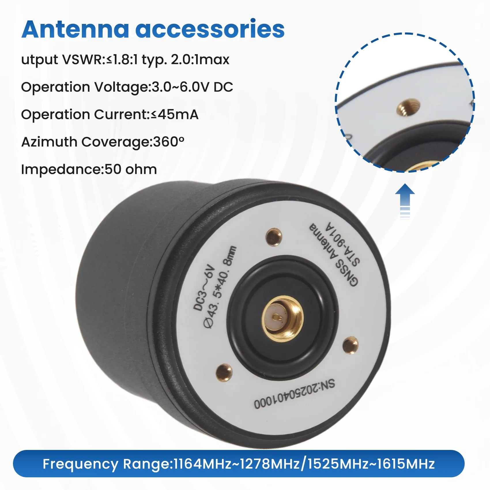 B31B Quadrifilar Helix Multi-Satellite Multi-Frequency Spiral Antenna GPS BDS GLONASS L-Band Active UAV RTK