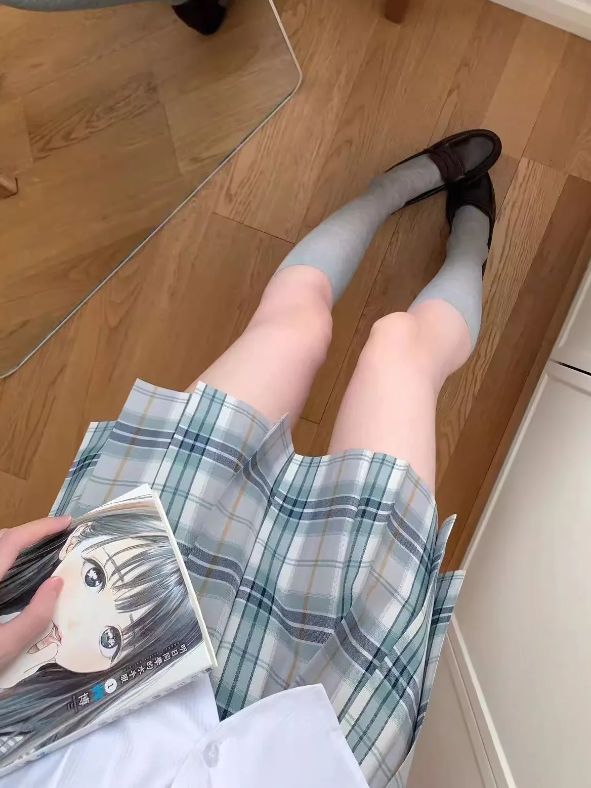 

Юбка Carlea 3307 из японской шерстяной ткани, плиссированная, в стиле JK, с высокой талией, короткая, 70% полиэстер, 30% шерсть