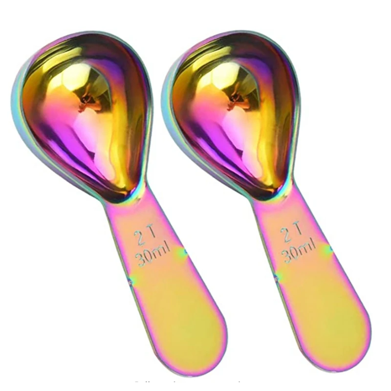 2 Pcs Coffee Scoop,Stainless Steel Coffee Tablespoon Measuring Spoons, 2 Tablespoon Coffee Scoop For Ground Coffee,Tea