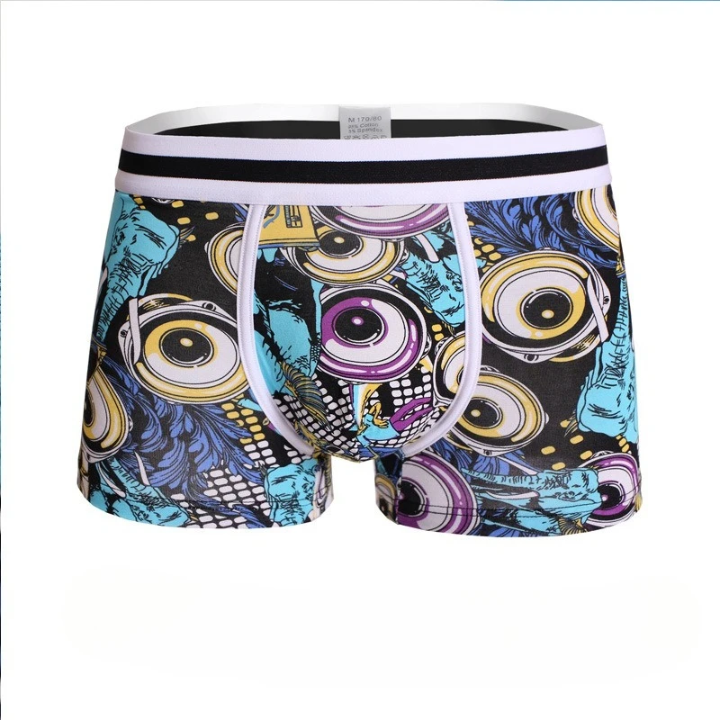 

Men's Printed Boxers Breathable U-convex Mid-rise Soft Underwear Shorts Youth Fashion Comfortable Bulge Boxy Underpants Trunks