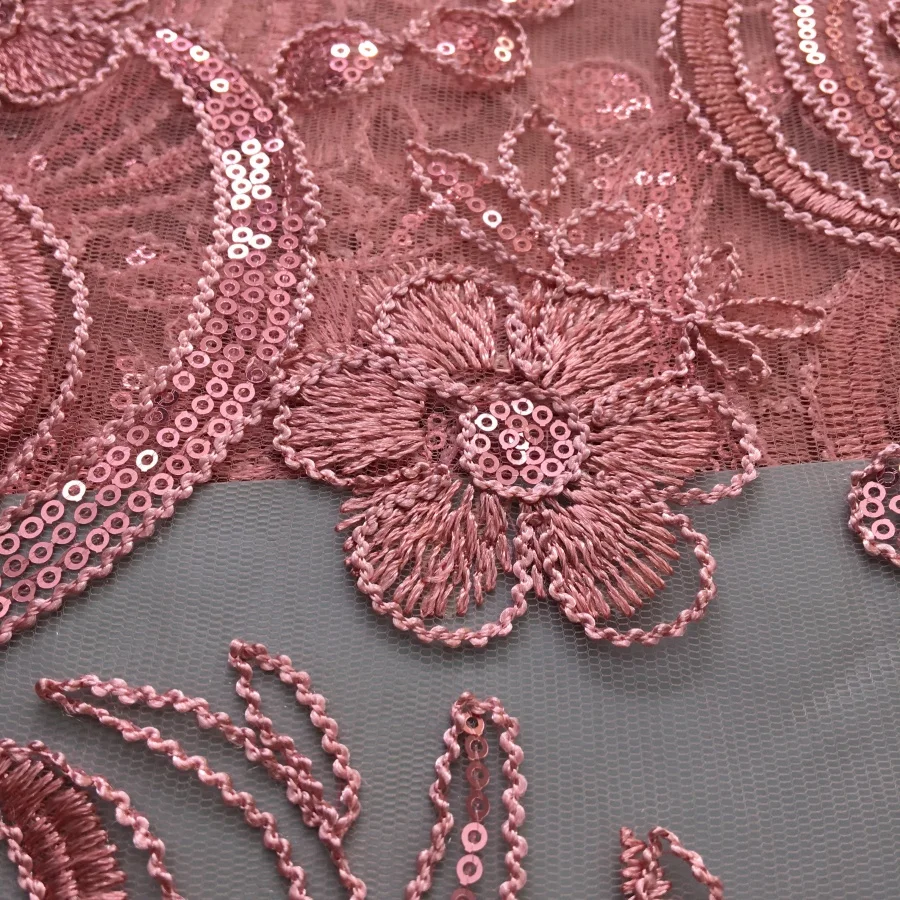 High Quality Embroidery Mesh Tulle Lace With Sequins African French Lace Fabric Fashion Nigerian for Wedding Dress 5 YardsTY4685